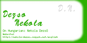 dezso nekola business card