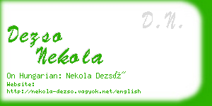 dezso nekola business card